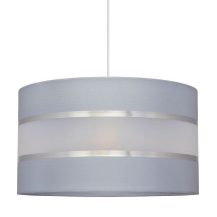 Ljuskrona med upphängningsrem HELEN 1xE27/15W/230V diameter 35 cm grå/silver