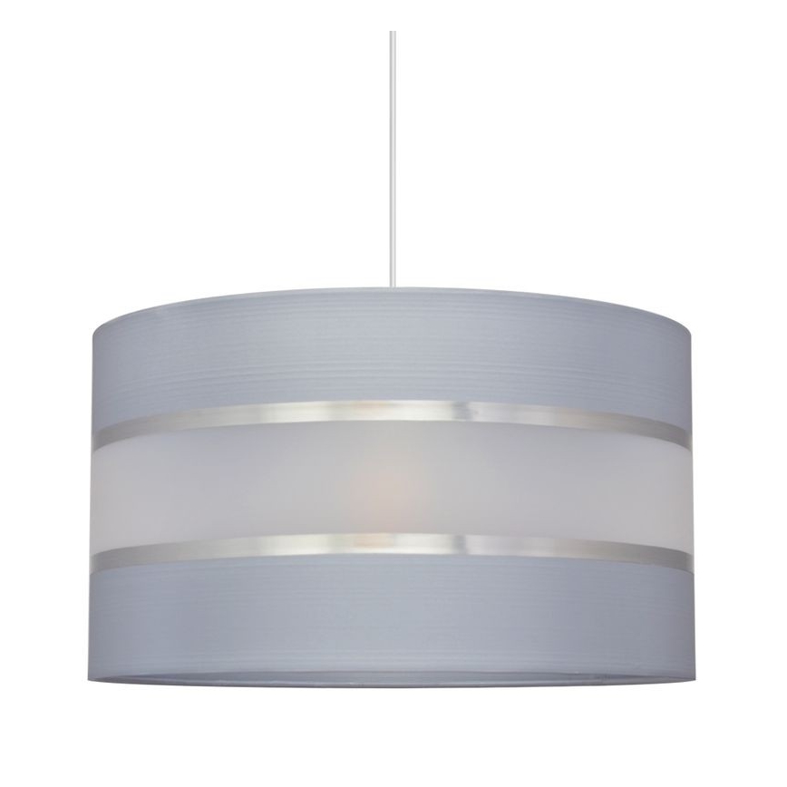 Ljuskrona med upphängningsrem HELEN 1xE27/15W/230V diameter 35 cm grå/silver