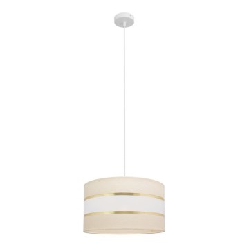 Ljuskrona med upphängningsrem HELEN 1xE27/15W/230V diameter 35 cm grädde/gyllene