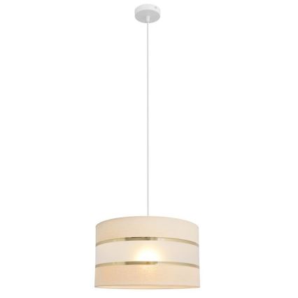 Ljuskrona med upphängningsrem HELEN 1xE27/15W/230V diameter 35 cm grädde/gyllene