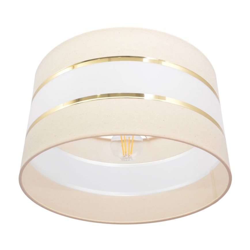 Ljuskrona med upphängningsrem HELEN 1xE27/15W/230V diameter 35 cm grädde/gyllene