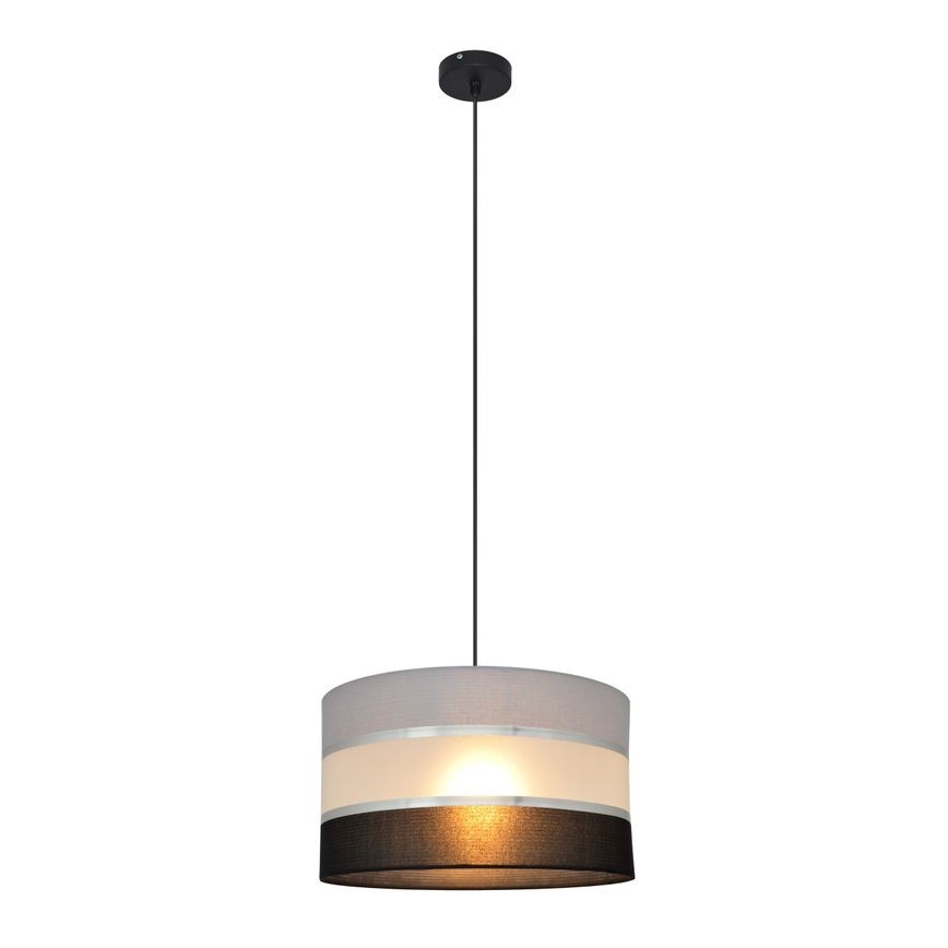 Ljuskrona med upphängningsrem HELEN 1xE27/15W/230V diameter 35 cm svart/grå/silver