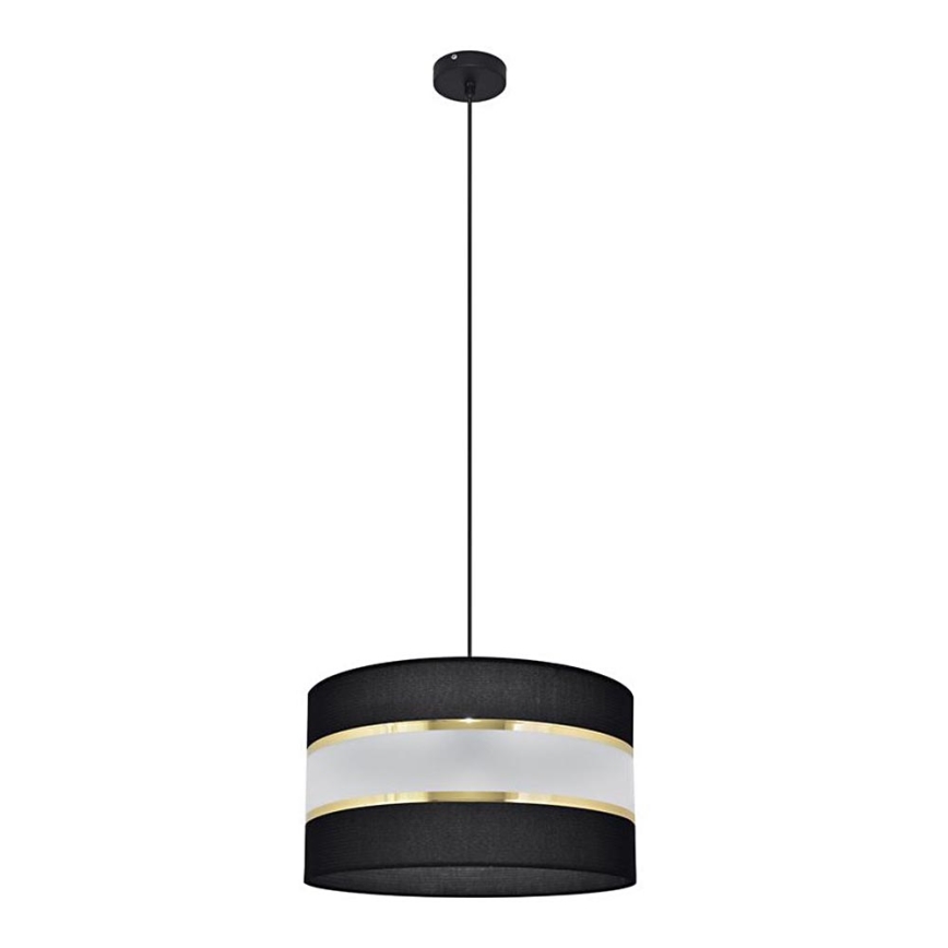 Ljuskrona med upphängningsrem HELEN 1xE27/15W/230V diameter 35 cm svart/gyllene