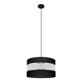 Ljuskrona med upphängningsrem HELEN 1xE27/15W/230V diameter 35 cm svart/silver