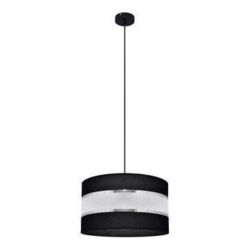 Ljuskrona med upphängningsrem HELEN 1xE27/15W/230V diameter 35 cm svart/silver