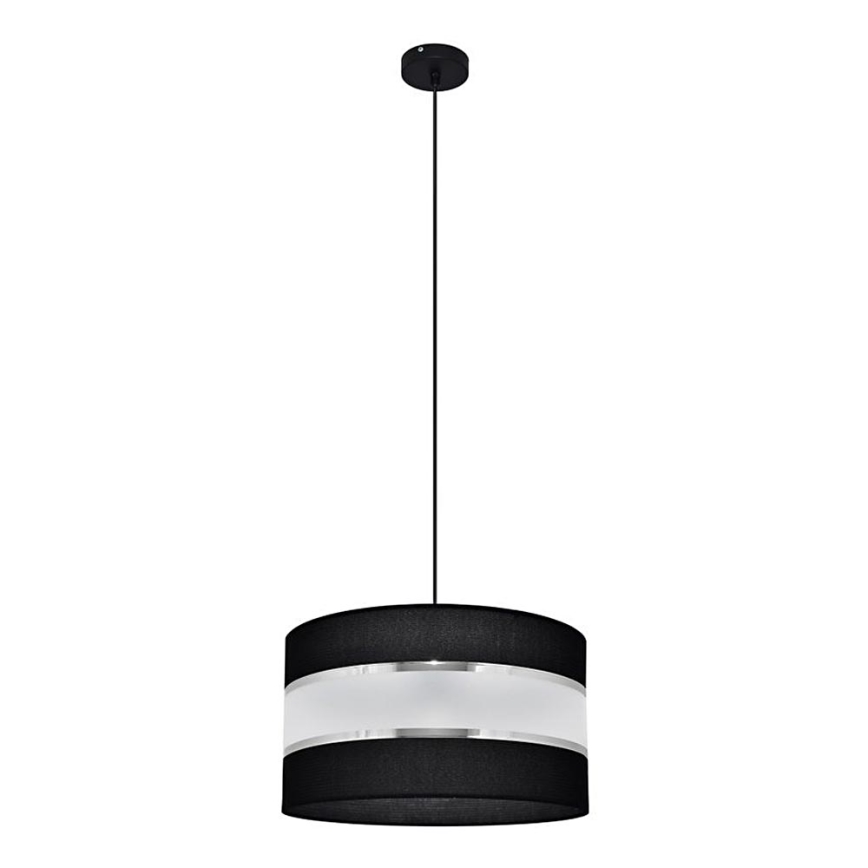 Ljuskrona med upphängningsrem HELEN 1xE27/15W/230V diameter 35 cm svart/silver