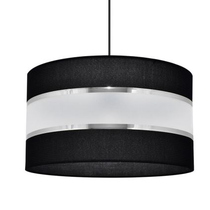 Ljuskrona med upphängningsrem HELEN 1xE27/15W/230V diameter 35 cm svart/silver
