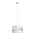 Ljuskrona med upphängningsrem HELEN 1xE27/15W/230V diameter 35 cm vit