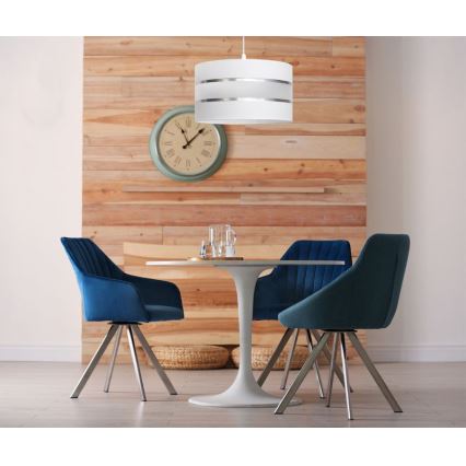 Ljuskrona med upphängningsrem HELEN 1xE27/15W/230V diameter 35 cm vit
