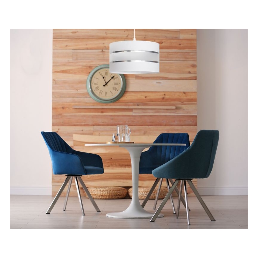 Ljuskrona med upphängningsrem HELEN 1xE27/15W/230V diameter 35 cm vit
