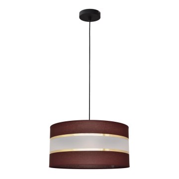 Ljuskrona med upphängningsrem HELEN 1xE27/15W/230V diameter 40 cm brun/svart/gyllene