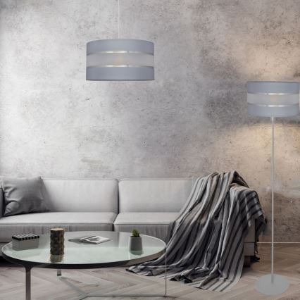 Ljuskrona med upphängningsrem HELEN 1xE27/15W/230V diameter 40 cm grå/silver