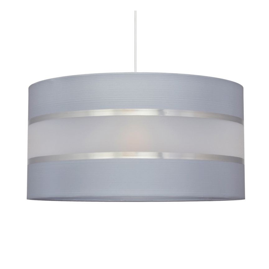 Ljuskrona med upphängningsrem HELEN 1xE27/15W/230V diameter 40 cm grå/silver