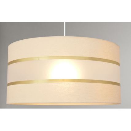 Ljuskrona med upphängningsrem HELEN 1xE27/15W/230V diameter 40 cm grädde/gyllene