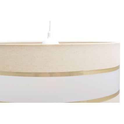 Ljuskrona med upphängningsrem HELEN 1xE27/15W/230V diameter 40 cm grädde/gyllene