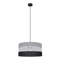 Ljuskrona med upphängningsrem HELEN 1xE27/15W/230V diameter 40 cm svart/grå/silver