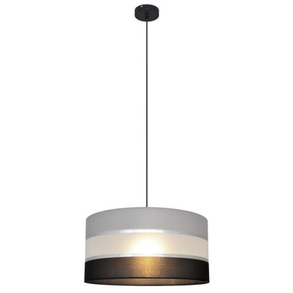 Ljuskrona med upphängningsrem HELEN 1xE27/15W/230V diameter 40 cm svart/grå/silver