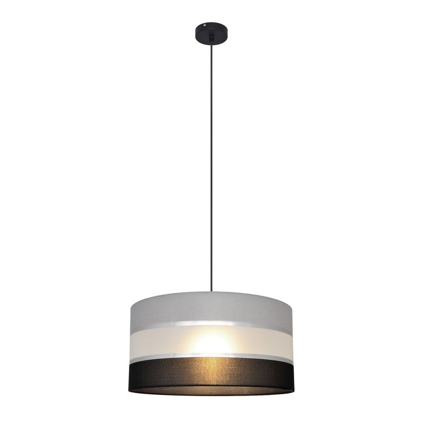 Ljuskrona med upphängningsrem HELEN 1xE27/15W/230V diameter 40 cm svart/grå/silver