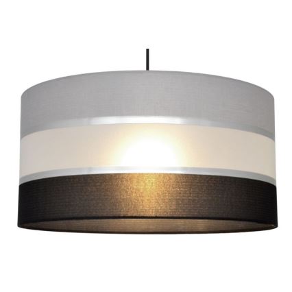 Ljuskrona med upphängningsrem HELEN 1xE27/15W/230V diameter 40 cm svart/grå/silver
