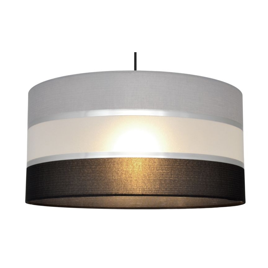 Ljuskrona med upphängningsrem HELEN 1xE27/15W/230V diameter 40 cm svart/grå/silver