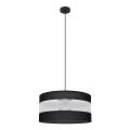 Ljuskrona med upphängningsrem HELEN 1xE27/15W/230V diameter 40 cm svart/silver