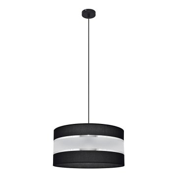 Ljuskrona med upphängningsrem HELEN 1xE27/15W/230V diameter 40 cm svart/silver