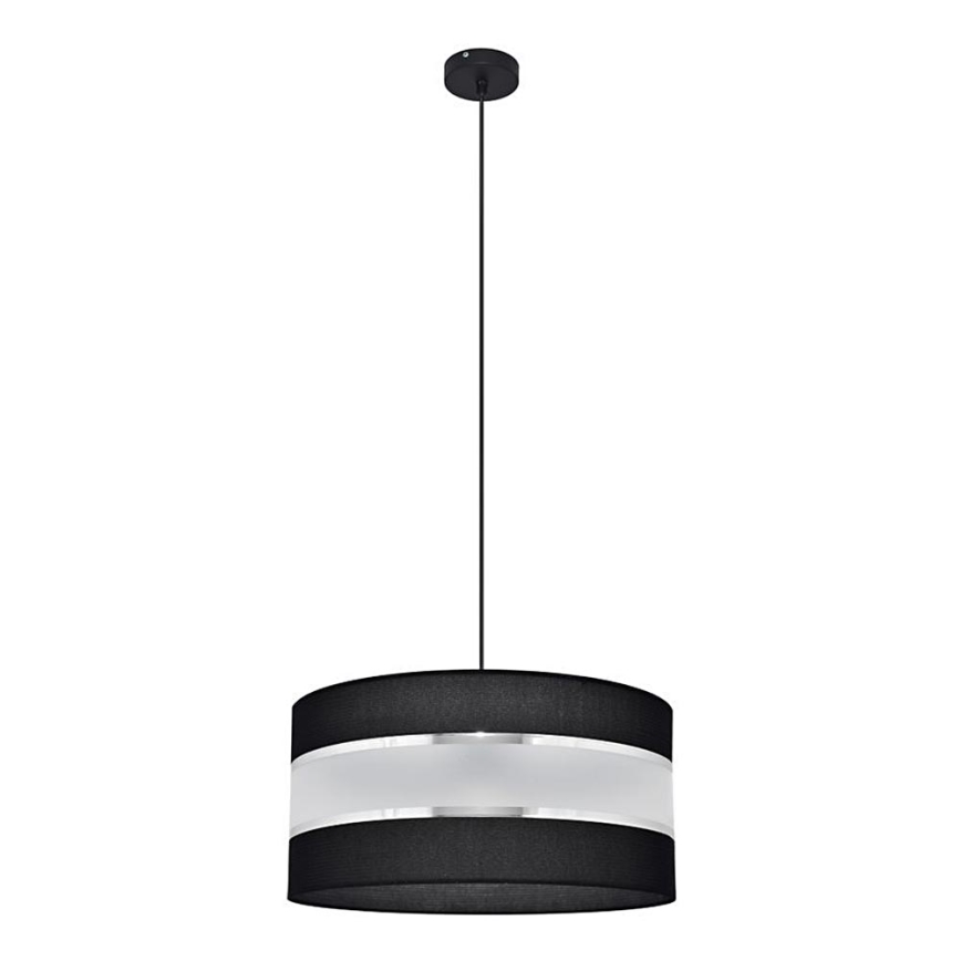 Ljuskrona med upphängningsrem HELEN 1xE27/15W/230V diameter 40 cm svart/silver