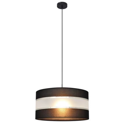 Ljuskrona med upphängningsrem HELEN 1xE27/15W/230V diameter 40 cm svart/silver