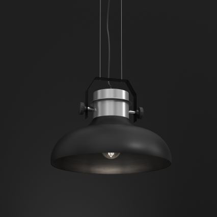Ljuskrona med upphängningsrem HELSING 1xE27/60W/230V matt krom