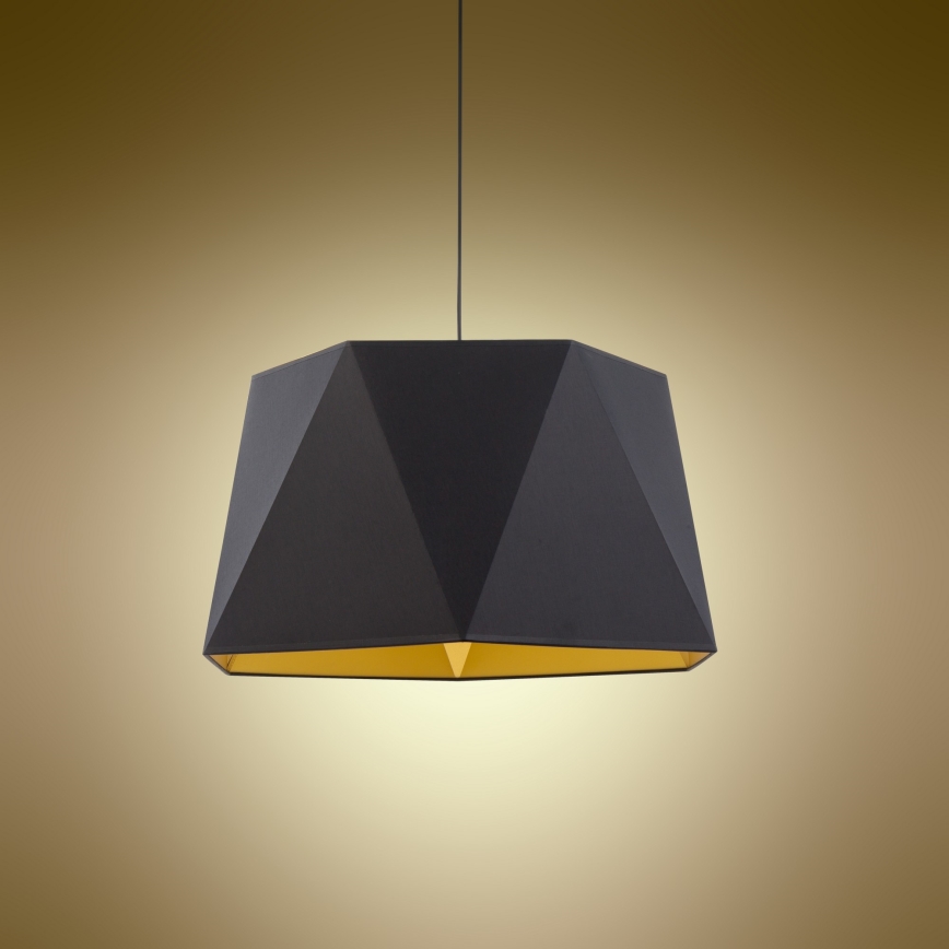 Ljusskrona med upphängningsrem  IVO 1xE27/25W/230V svart /gyllene 