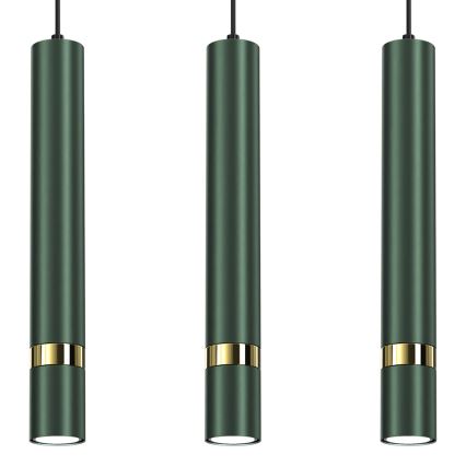 Ljusskrona med upphängningsrem  JOKER 3xGU10/25W/230V grön