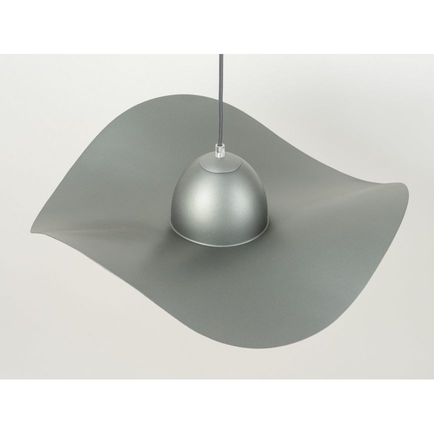Ljuskrona med upphängningsrem KAPELLO 1xE27/60W/230V diameter 55 cm grå/silver