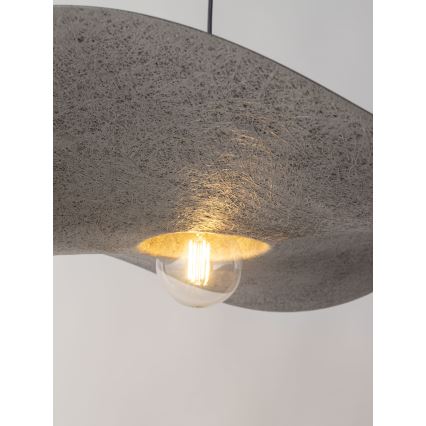 Ljuskrona med upphängningsrem KAPELLO 1xE27/60W/230V diameter 55 cm grå/silver
