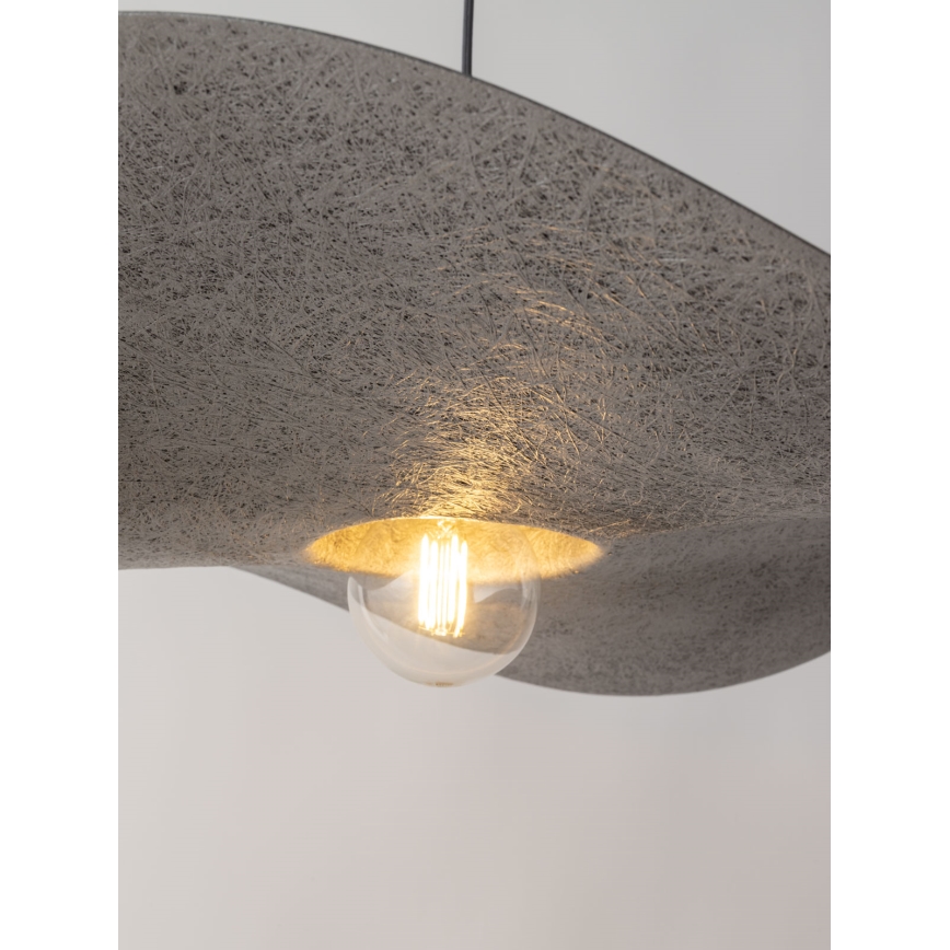 Ljuskrona med upphängningsrem KAPELLO 1xE27/60W/230V diameter 55 cm grå/silver