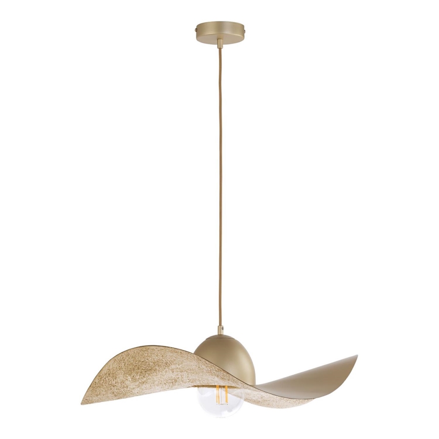 Ljuskrona med upphängningsrem KAPELLO 1xE27/60W/230V diameter 55 cm gyllene