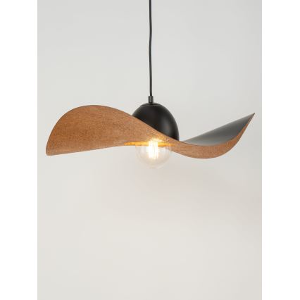 Ljuskrona med upphängningsrem KAPELLO 1xE27/60W/230V diameter 55 cm svart/koppar