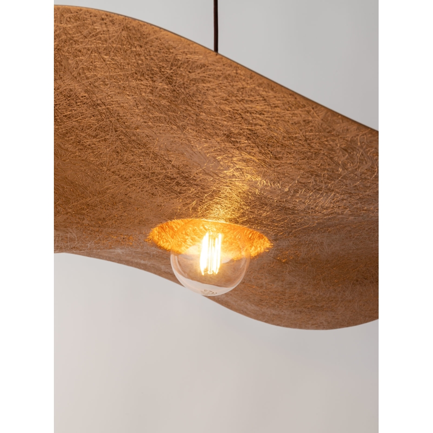Ljuskrona med upphängningsrem KAPELLO 1xE27/60W/230V diameter 55 cm svart/koppar