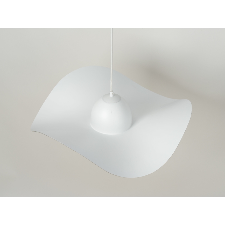 Ljuskrona med upphängningsrem KAPELLO 1xE27/60W/230V diameter 55 cm vit/gyllene