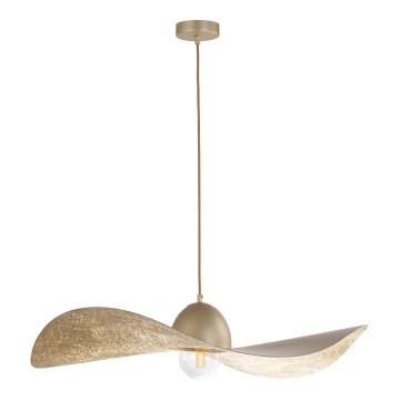 Ljuskrona med upphängningsrem KAPELLO 1xE27/60W/230V diameter 76 cm gyllene