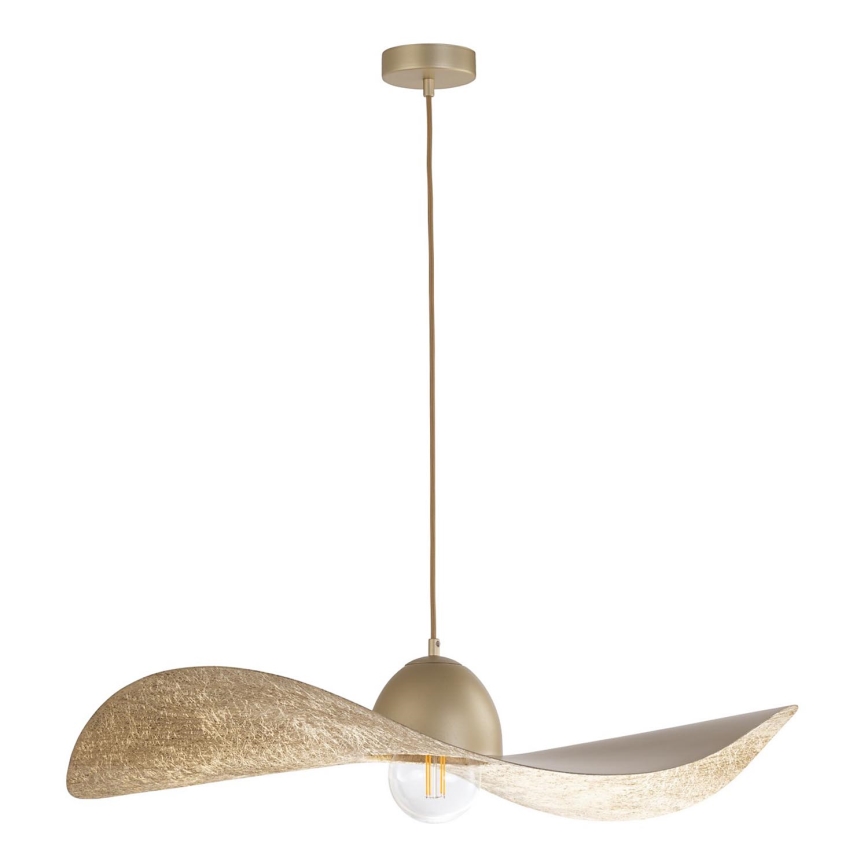 Ljuskrona med upphängningsrem KAPELLO 1xE27/60W/230V diameter 76 cm gyllene