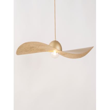 Ljuskrona med upphängningsrem KAPELLO 1xE27/60W/230V diameter 76 cm gyllene