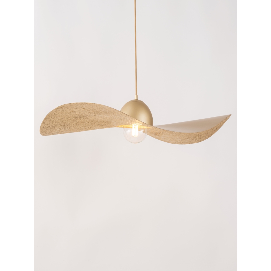 Ljuskrona med upphängningsrem KAPELLO 1xE27/60W/230V diameter 76 cm gyllene