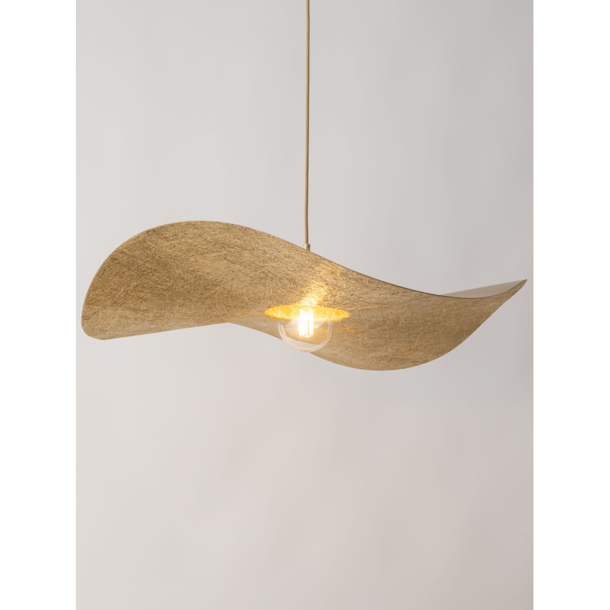 Ljuskrona med upphängningsrem KAPELLO 1xE27/60W/230V diameter 76 cm gyllene