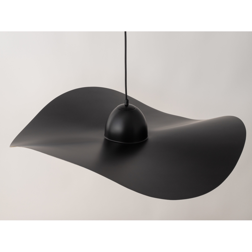 Ljuskrona med upphängningsrem KAPELLO 1xE27/60W/230V diameter 76 cm svart/gyllene