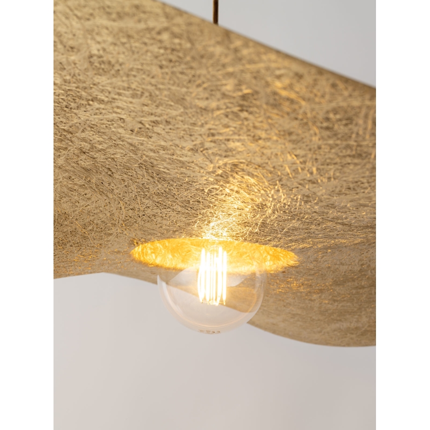 Ljuskrona med upphängningsrem KAPELLO 1xE27/60W/230V diameter 76 cm svart/gyllene