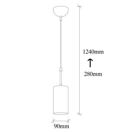 Ljusskrona med upphängningsrem  KEM 1xE27/40W/230V gyllene 