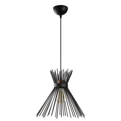 Ljusskrona med upphängningsrem  KIRPI 1xE27/40W/230V svart 