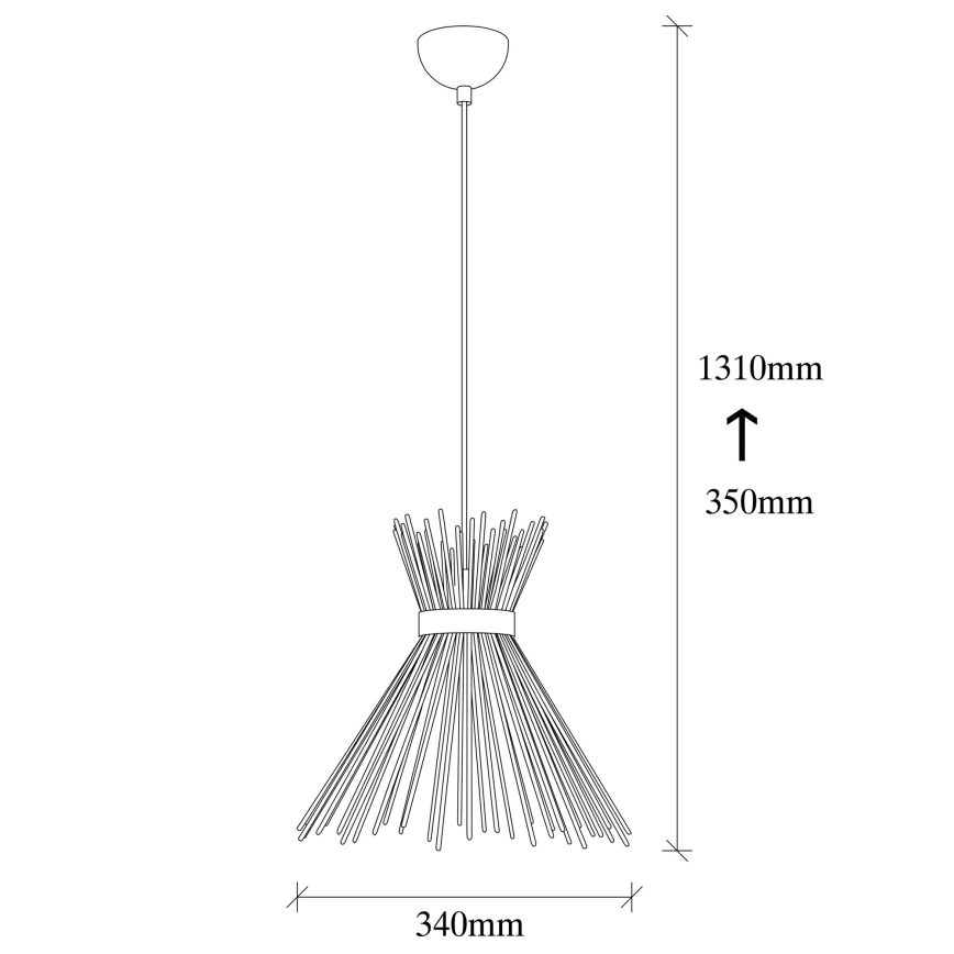 Ljusskrona med upphängningsrem  KIRPI 1xE27/40W/230V svart 