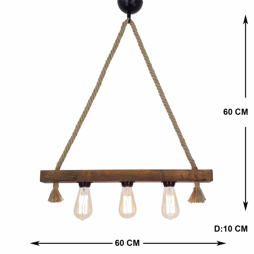 Ljusskrona med upphängningsrem  KUTUK 3xE27/40W/230V