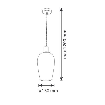 Ljusskrona med upphängningsrem  LAGRI 1xE27/20W/230V
